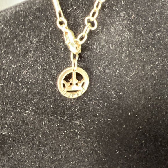 Vintage Trifari Chain W/Bead Necklace Gold Tone White Beads - Picture 5 of 8